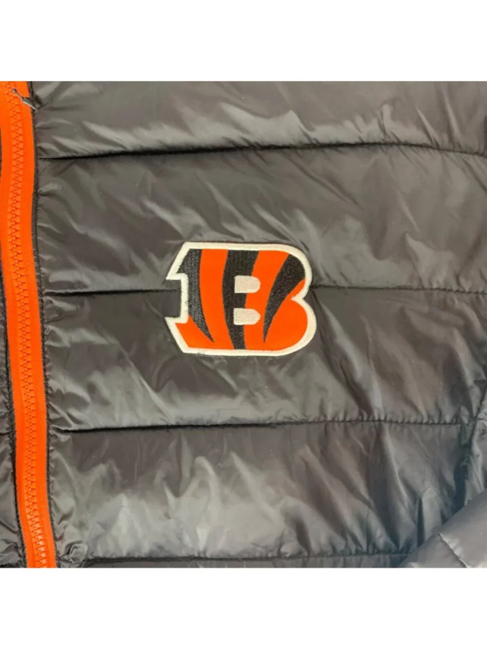 Cincinnati Bengals NFL Team Apparel Black Full Zip Packable Puffer Jacket XL New